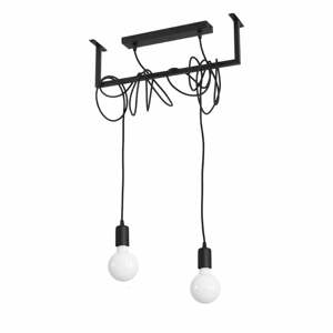 Černé závěsné svítidlo Nice Lamps Vakors, délka 50 cm