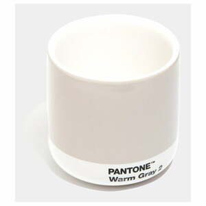 Světle šedý keramický termo hrnek Pantone Cortado, 175 ml