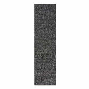 Tmavě šedý vlněný běhoun Flair Rugs Minerals, 60 x 230 cm