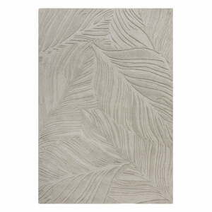 Šedý vlněný koberec Flair Rugs Lino Leaf, 160 x 230 cm