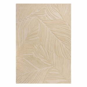 Béžový vlněný koberec Flair Rugs Lino Leaf, 120 x 170 cm