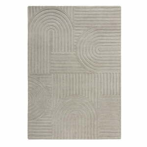 Šedý vlněný koberec Flair Rugs Zen Garden, 120 x 170 cm