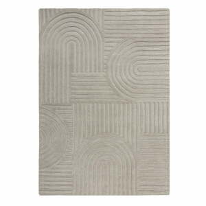 Šedý vlněný koberec Flair Rugs Zen Garden, 160 x 230 cm