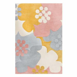 Šedo-žlutý koberec Flair Rugs Retro Floral, 120 x 170 cm