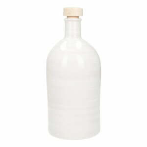 Bílá keramická láhev na olej Brandani Maiolica, 500 ml