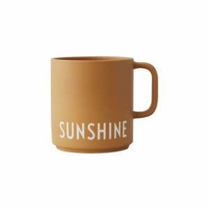 Hořčicově žlutý porcelánový hrnek Design Letters Sunshine