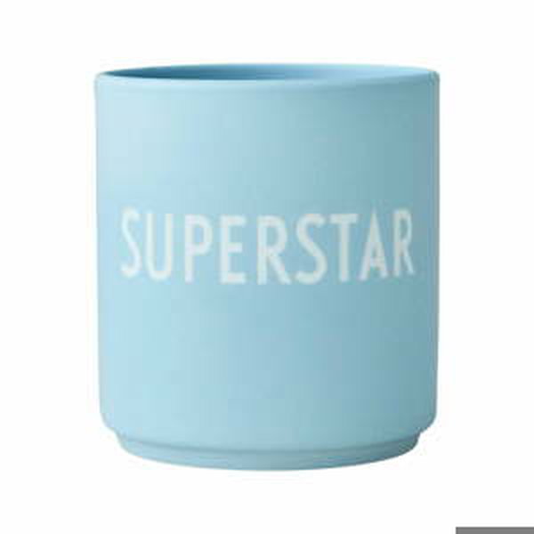 Modrý porcelánový hrnek Design Letters Superstar, 300 ml