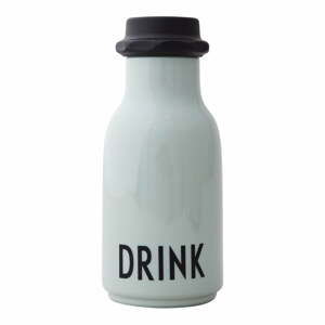 Světle zelená dětská láhev Design Letters Drink, 330 ml