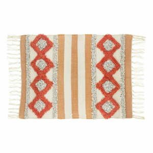 Oranžovo-bílý koberec s vysokým podílem bavlny Sass & Belle Arizona, 50 x 70 cm
