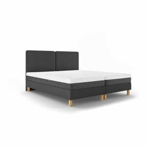 Tmavě šedá dvoulůžková postel Mazzini Beds Lotus, 160 x 200 cm