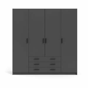 Tmavě šedá šatní skříň Tvilum Sprint, 196 x 200 cm