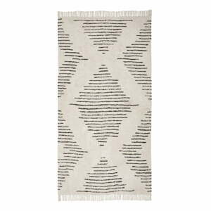 Béžovo-černý ručně tkaný bavlněný koberec Westwing Collection Fini, 80 x 150 cm