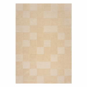 Béžový vlněný koberec 230x160 cm Checkerboard - Flair Rugs