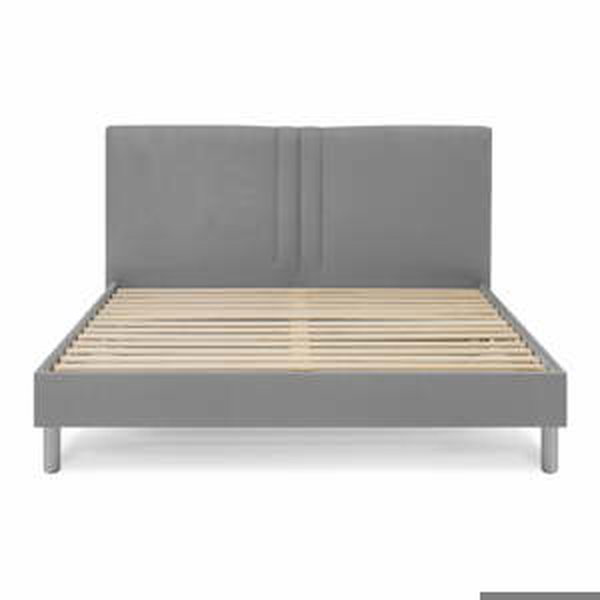 Světle šedá čalouněná dvoulůžková postel s roštem 160x200 cm Kerry - Bobochic Paris