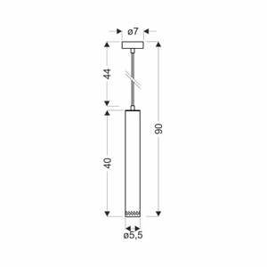 Černé závěsné svítidlo s kovovým stínidlem ø 7 cm Tubo – Candellux Lighting