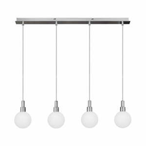 Závěsné svítidlo ve stříbrné barvě se skleněným stínidlem 10x80 cm Maldus – Candellux Lighting