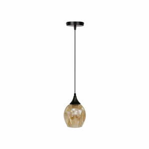 Černé závěsné svítidlo se skleněným stínidlem ø 14 cm Aspa – Candellux Lighting