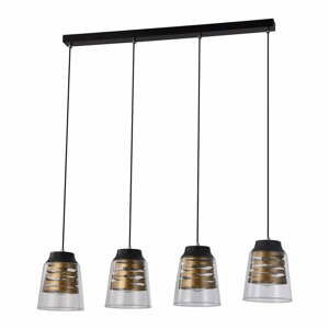 Černé závěsné svítidlo se skleněným stínidlem 15.5x84 cm Fresno – Candellux Lighting