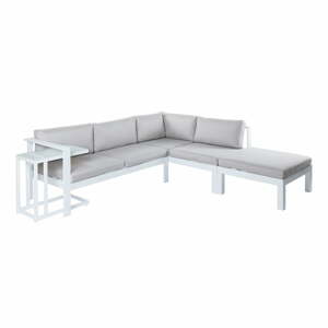 Bílo-šedý zahradní lounge set pro 5-6 – LDK Garden