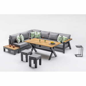 Šedý zahradní lounge set pro 7 Daisy – Floriane Garden