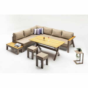 Béžový zahradní lounge set pro 7 Daisy – Floriane Garden