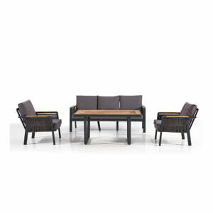 Tmavě šedý zahradní lounge set pro 5 Artemis Plus – Floriane Garden