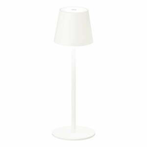 Bílá LED stmívatelná stolní lampa se senzorem pohybu a s kovovým stínidlem (výška 38 cm) Tropea – Fischer & Honsel