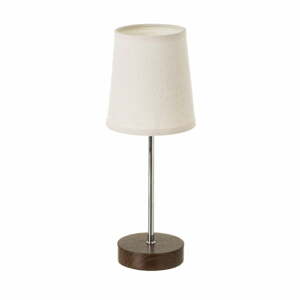 Bílá/hnědá stolní lampa s textilním stínidlem (výška 34,5 cm) – Casa Selección