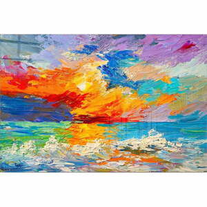 Skleněný obraz 70x50 cm Abstract Sunset – Wallity