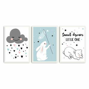 Obrazy v sadě 3 ks 35x50 cm Sweet Dreams Little One – Wallity