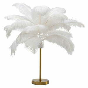 Bílá stolní lampa se stínidlem z peří (výška 60 cm) Feather Palm – Kare Design