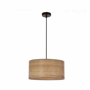 Světle hnědé závěsné svítidlo s ratanovým stínidlem ø 30 cm Legno – Candellux Lighting