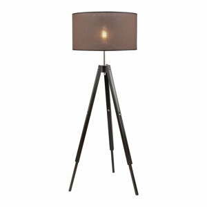 Černá stojací lampa s textilním stínidlem, výška 130 cm Sofia – LAMKUR