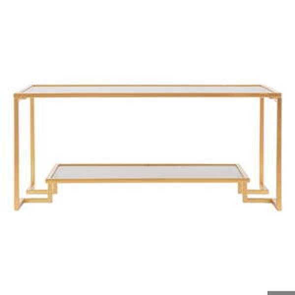 Konferenční stolek se skleněnou deskou ve zlaté barvě 50x90 cm Level – Mauro Ferretti