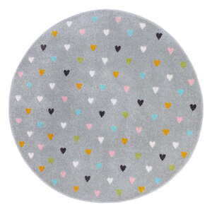 Šedý dětský koberec ø 140 cm Little Hearts – Hanse Home