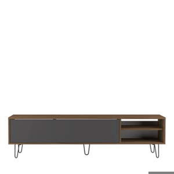Antracitovo-hnědý TV stolek v dekoru ořechu 165x44 cm Aero – TemaHome