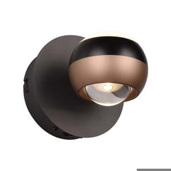 LED nástěnné svítidlo ø 10 cm v černo-měděné barvě Orbit – Trio Select