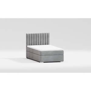 Světle šedá čalouněná jednolůžková postel s úložným prostorem s roštem 90x200 cm Bunny – Ropez