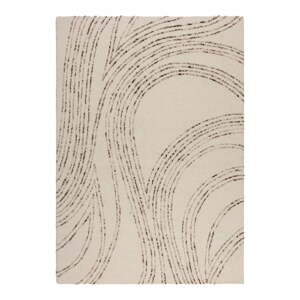 Hnědo-krémový vlněný koberec 120x170 cm Abstract Swirl – Flair Rugs