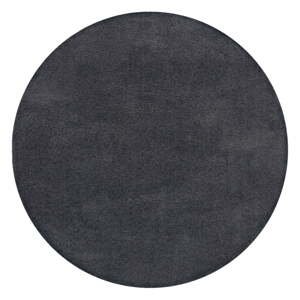 Tmavě šedý pratelný kulatý koberec z recyklovaných vláken 180x180 cm Fluffy – Flair Rugs