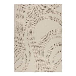 Hnědo-krémový vlněný koberec 200x290 cm Abstract Swirl – Flair Rugs