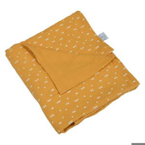 Žlutá mušelínová dětská deka 75x75 cm – Bébé Douceur