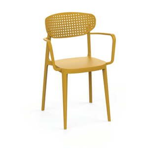 Žlutá plastová zahradní židle Aire – Rojaplast