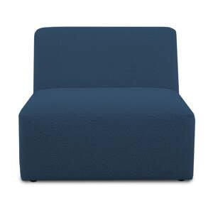 Tmavě modrý modul pohovky z textilie bouclé (středový díl) Roxy – Scandic