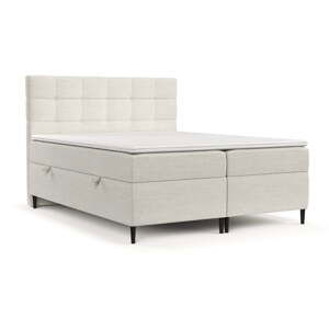 Krémová boxspring postel s úložným prostorem 200x200 cm Urbaneo – Maison de Rêve