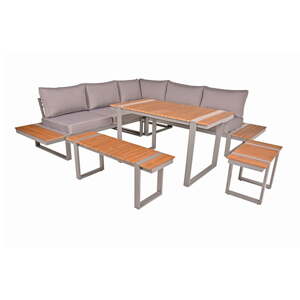 Béžový kovový zahradní lounge set pro 6 Aurea – Garden Pleasure