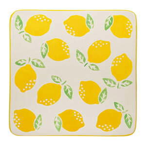 Žluto-bílé keramické podtácky v sadě 4 ks Lemon – Sass & Belle
