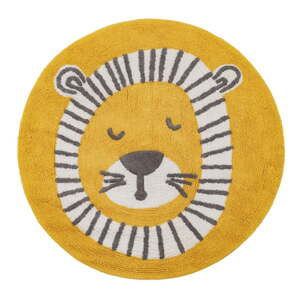 Okrově žlutý bavlněný dětský koberec ø 100 cm Lion – Ixia