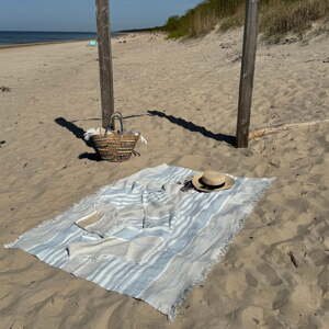 Lněná plážová deka 140x170 cm Allure Stripe – Linen Tales