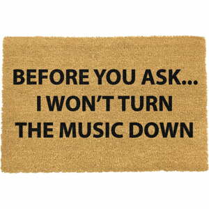 Rohožka z přírodního kokosového vlákna Artsy Doormats Loud Music, 40 x 60 cm